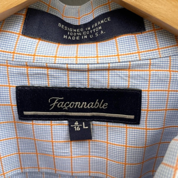 Faconnable 100% Cotton Striped Button Up  Shirt, size Neck 16” - Picture 6 of 7